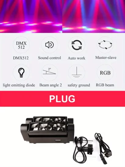 LED Spider Moving Head 8×10W RGBW- DJ AIK - Image 8