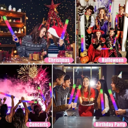 200pcs Vibrant LED Colorful Foam Glow Sticks - Image 4